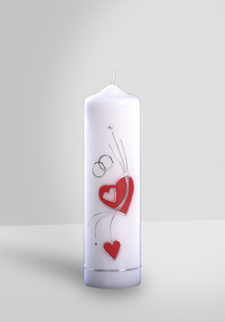 Hochzeitskerze "Rotes Herz"