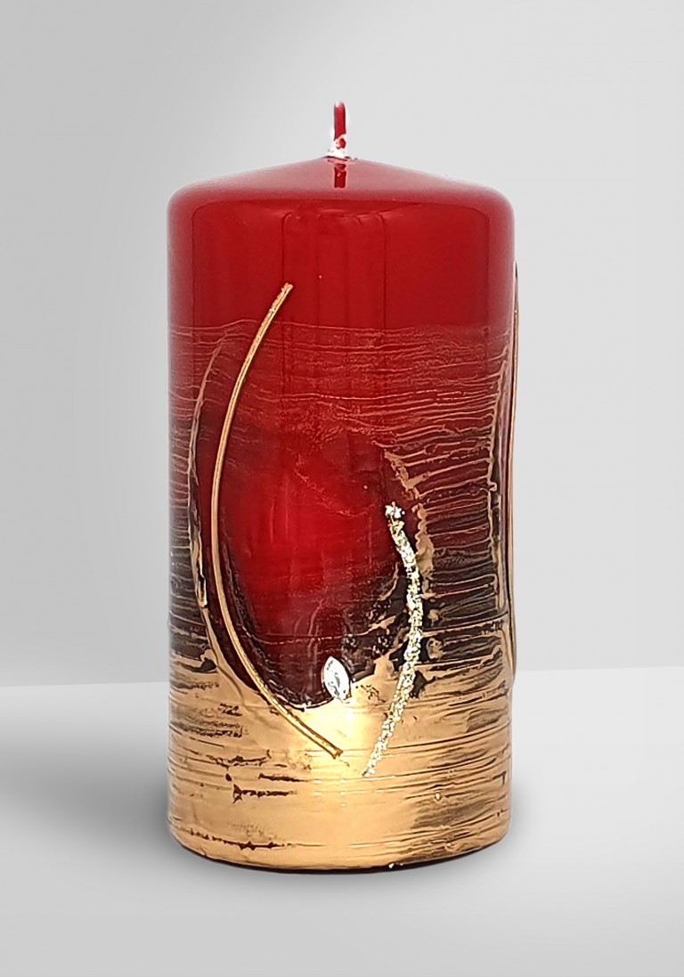 Flügel Stumpenkerze Design "Talida" Dunkelrot